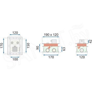 Душевая система Rea Fenix Davis Chrome REA-P6356 встраиваемая с термостатом