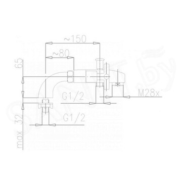 Смеситель на борт ванны Armatura Symetric 345-010-00