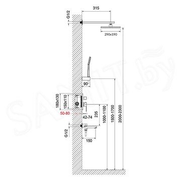 Душевая система Timo Selene SX-3069/00SM (1013) встраиваемая