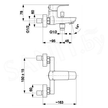 Смеситель для ванны Armatura Mokait Black 5534-010-81