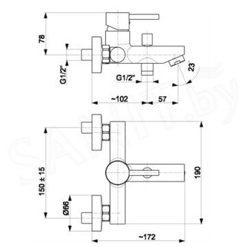 Смеситель для ванны Armatura Neda Black 5824-010-81