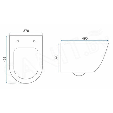 Подвесной унитаз Rea Carlos Flat Rimmles Aiax Shiny REA-C6385