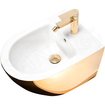 Подвесное биде Rea Carlo Mini Gold White REA-C2288
