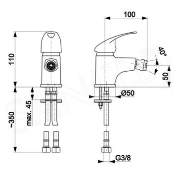 Смеситель для биде Armatura Jaspis 547-015-00