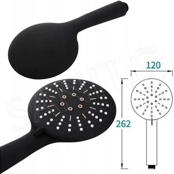 Душевая лейка со шлангом Rea Black REA-P4101
