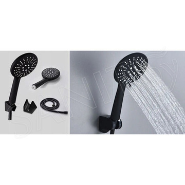 Душевая лейка со шлангом Rea Black REA-P4101