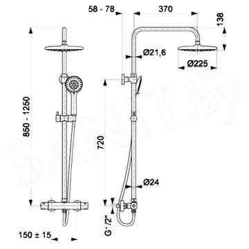 Душевая стойка Armatura Moza 5736-910-00 с термостатом