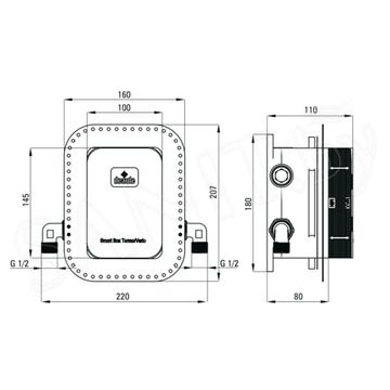 Бокс скрытого монтажа (внутренний механизм) Deante Box BXY X44T термостатический (3 функции)