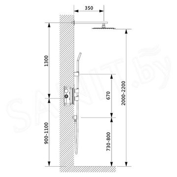 Душевая система Timo Petruma SX-5059/17SM встраиваемая с термостатом