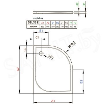 Душевой поддон Radaway Delos E