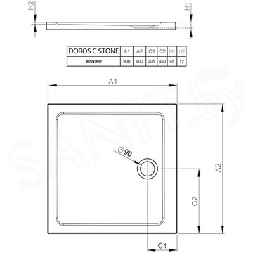 Душевой поддон Radaway Doros C Anthracite Stone