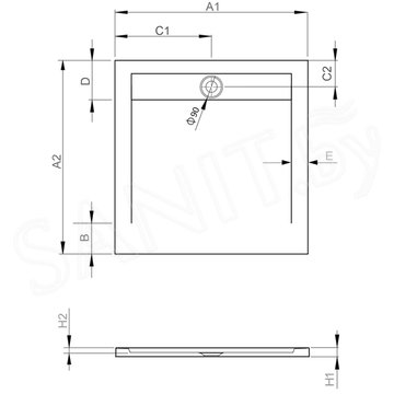 Душевой поддон Radaway Teos C Black