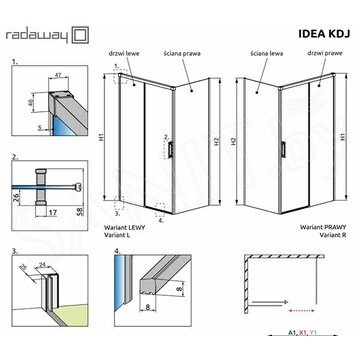 Душевой уголок Radaway Idea KDJ 130 + S1