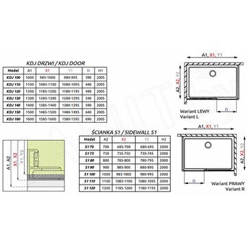 Душевой уголок Radaway Idea KDJ 130 + S1