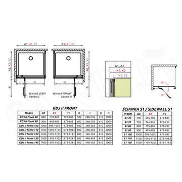 Душевой уголок Radaway Arta KDJ II 82+32.3 + S1