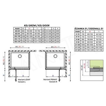 Душевой уголок Radaway Essenza New KDJ 100 + S1