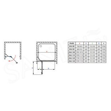 Душевая дверь Radaway Almatea DWJ Graphite