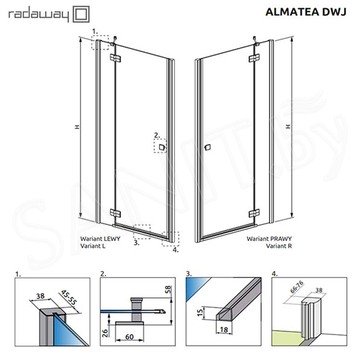 Душевая дверь Radaway Almatea DWJ Graphite