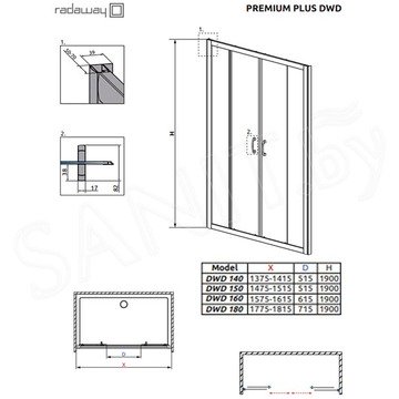 Душевая дверь Radaway Premium Plus DWD Brown