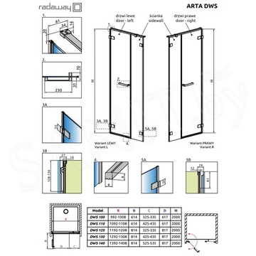 Душевая дверь Radaway Arta DWS