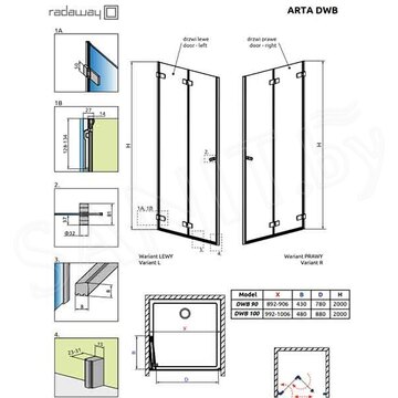 Душевая дверь Radaway Arta DWB