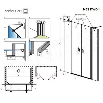 Душевая дверь Radaway Nes DWD II