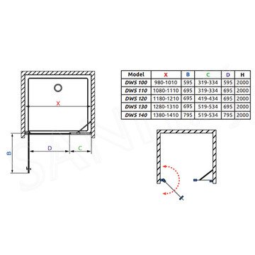 Душевая дверь Radaway Nes 8 Black DWS