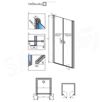 Душевая дверь Radaway Nes 8 Black DWD I