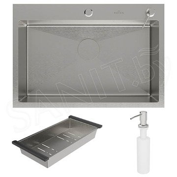 Кухонная мойка Roxen Simple 560220-70 с коландером и дозатором