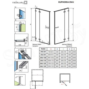 Душевая дверь Radaway Euphoria DWJ