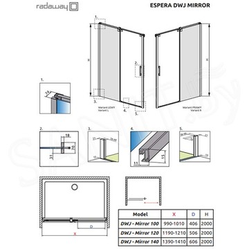 Душевая дверь Radaway Espera Mirror DWJ