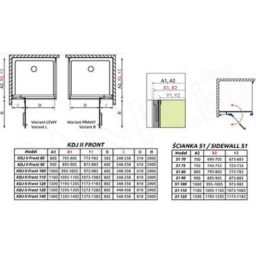 Фронтальная стенка Radaway Arta KDJ II front Wall 523