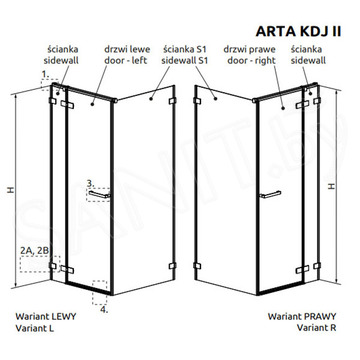 Душевой уголок Radaway Arta KDJ II 82+42.3 + S1