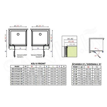Душевой уголок Radaway Arta KDJ II 82+42.3 + S1