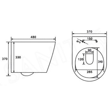 Подвесной унитаз Roxen Wailet 530175-01 Rimless Soft Close