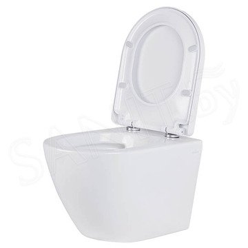 Комплект инсталляции Berges Novum 525 c кнопкой L1 и унитазом Roxen Antares 530185-02 Rimless Soft Close