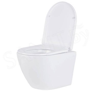 Комплект инсталляции Berges Novum 525 c кнопкой L1 и унитазом Roxen Antares 530185-02 Rimless Soft Close