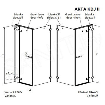 Душевой уголок Radaway Arta KDJ II 82+52.3 + S1