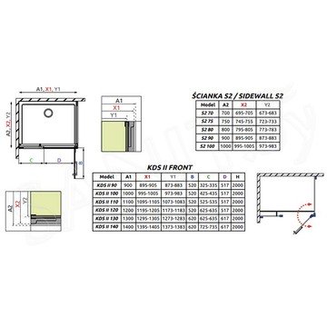Душевой уголок Radaway Arta KDS II 52.8+41.5 + S2