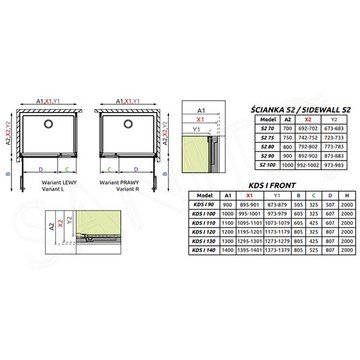 Фронтальная стенка Radaway Arta KDS I front Wall 410