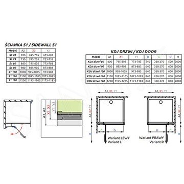 Душевой уголок Radaway Euphoria KDJ 51.2+24.3 + S1