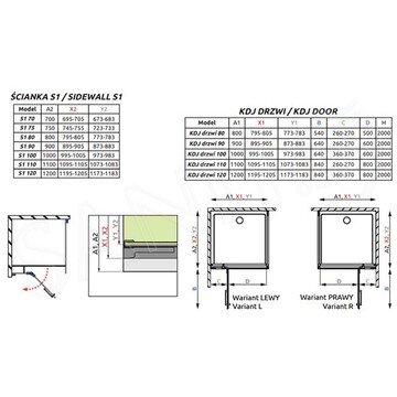 Душевой уголок Radaway Euphoria KDJ 61.2+24.3 + S1