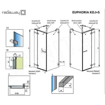 Душевой уголок Radaway Euphoria KDJ+S 81.2+32.1 + S1 + S2