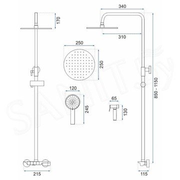 Душевая стойка Rea Max Chrome REA-P6616 с термостатом