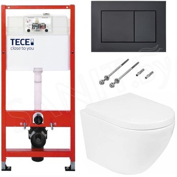 Система инсталляции для унитаза TECEbase kit c кнопкой 9240407 и унитазом Roxen Antares 530185-02 Rimless Soft Close