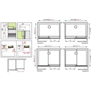 Душевой уголок Radaway Furo KDJ Black 72.2+68 + S1