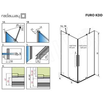 Душевой уголок Radaway Furo KDD Gold