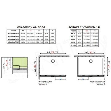 Душевой уголок Radaway Espera Pro KDJ 63.5+54 + S1