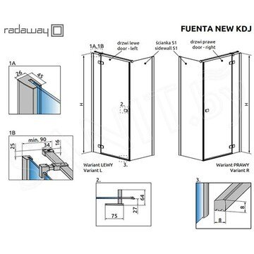 Душевой уголок Radaway Fuenta New KDJ 80 + S1