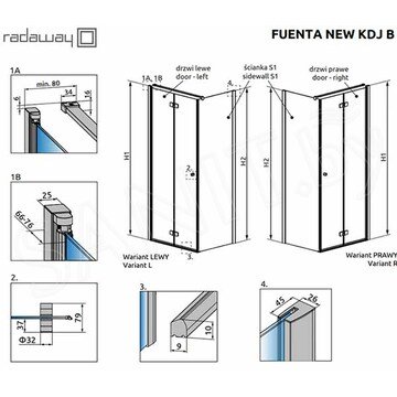 Душевой уголок Radaway Fuenta New KDJ B 100 + S1